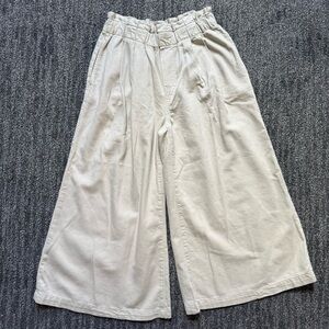 Anthropologie High-Rise Cropped Paperbag Jeans Cotton Lyocell Wide Leg Size XS